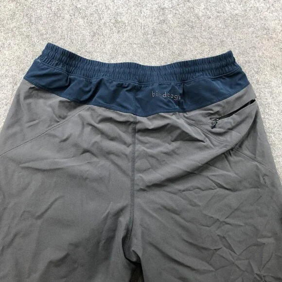Birddogs Shorts Mens Large Long Gray Blue Lined Stretch Athletic Zip Pocket - Picture 7 of 10